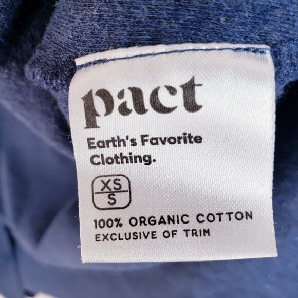 Pact Airplane Cardigan Organic Cotton Navy Blue Pockets size XS/S Travel Lounge - Picture 9 of 12